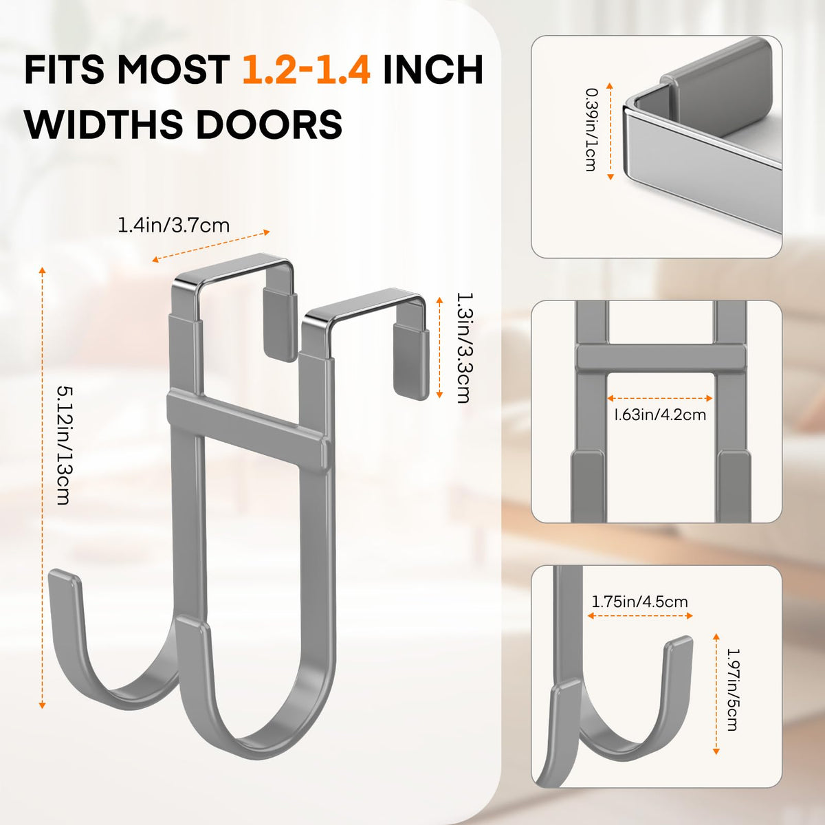 Over the Door Hooks (4 Count)