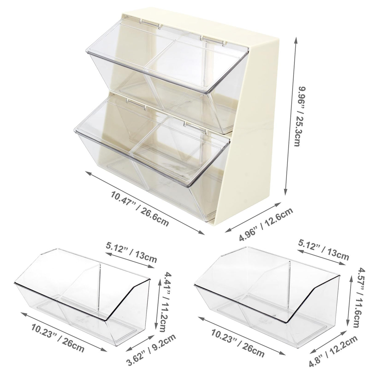 Creamer Holder Plastic Tea Bag Organizer with Lid Large Capacity K Cup Countertop Organizer Versatile Desk Storage Station for Capsule Suger Pods Face Mask Cream