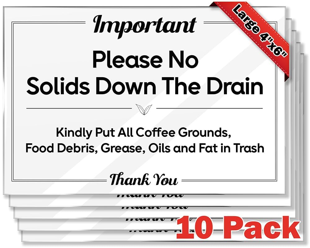 Please No Solids Down the Drain (10 Count)