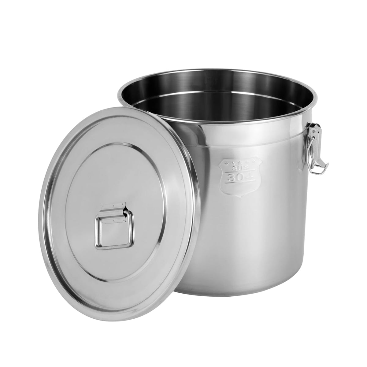 5.5Gal 304 Stainless Steel Airtight Container with Lid and Locking Clamp