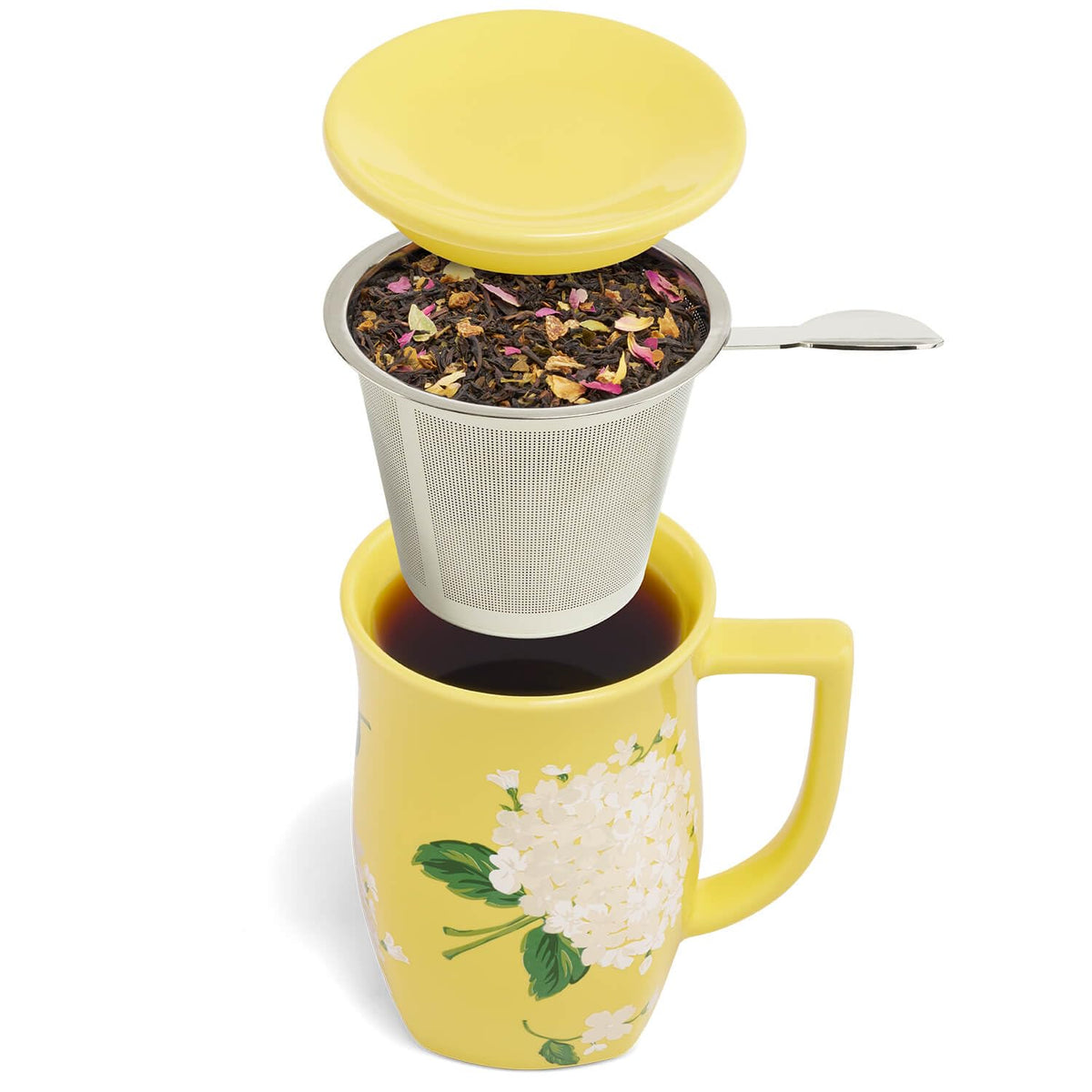 Ceramic Fiore Tea Cup with Infuser