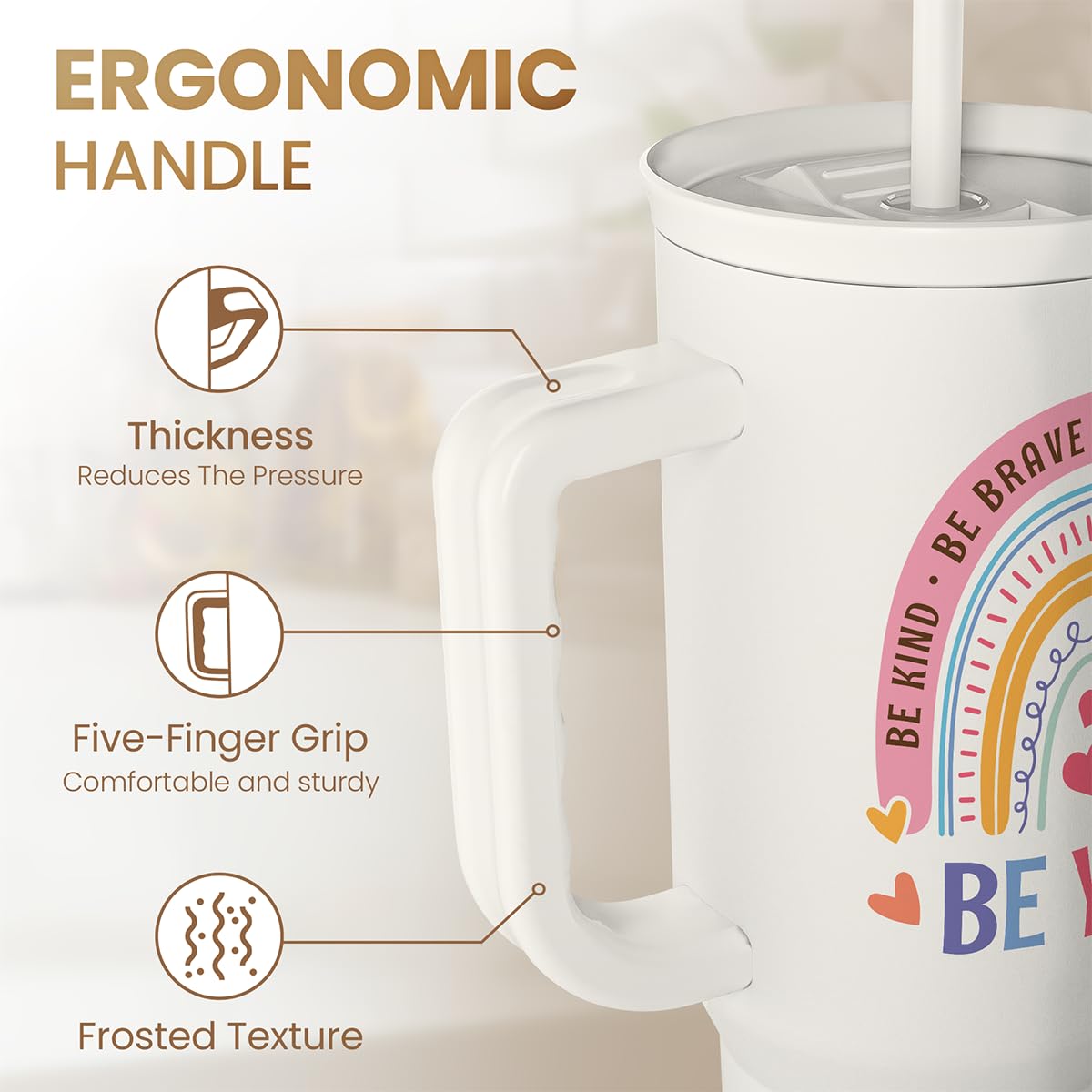 Inspirational Tumbler with Handle 40oz