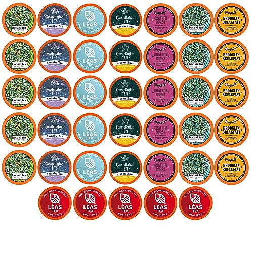 Tea Pods Compatible with K Cup Brewers Including 2.0 Variety Sampler Assorted Tea Pack (40 Count)
