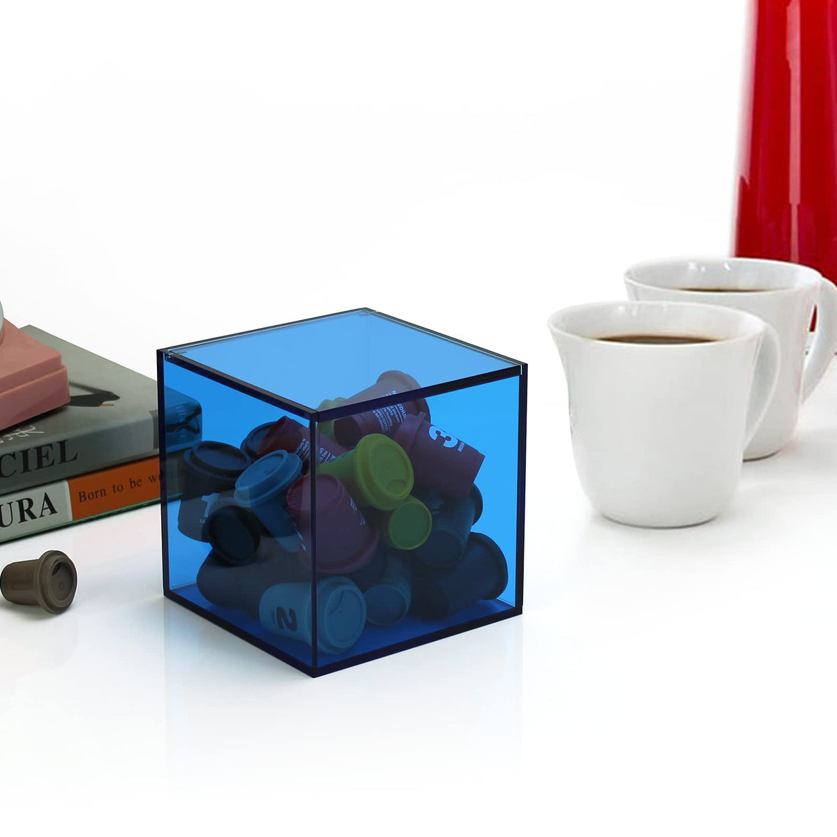 Coffee Capsule Storage Box Coffee Pod Holder Organizers Accessories Anti Dust Durable Clear Acrylic Box for House and Office Use