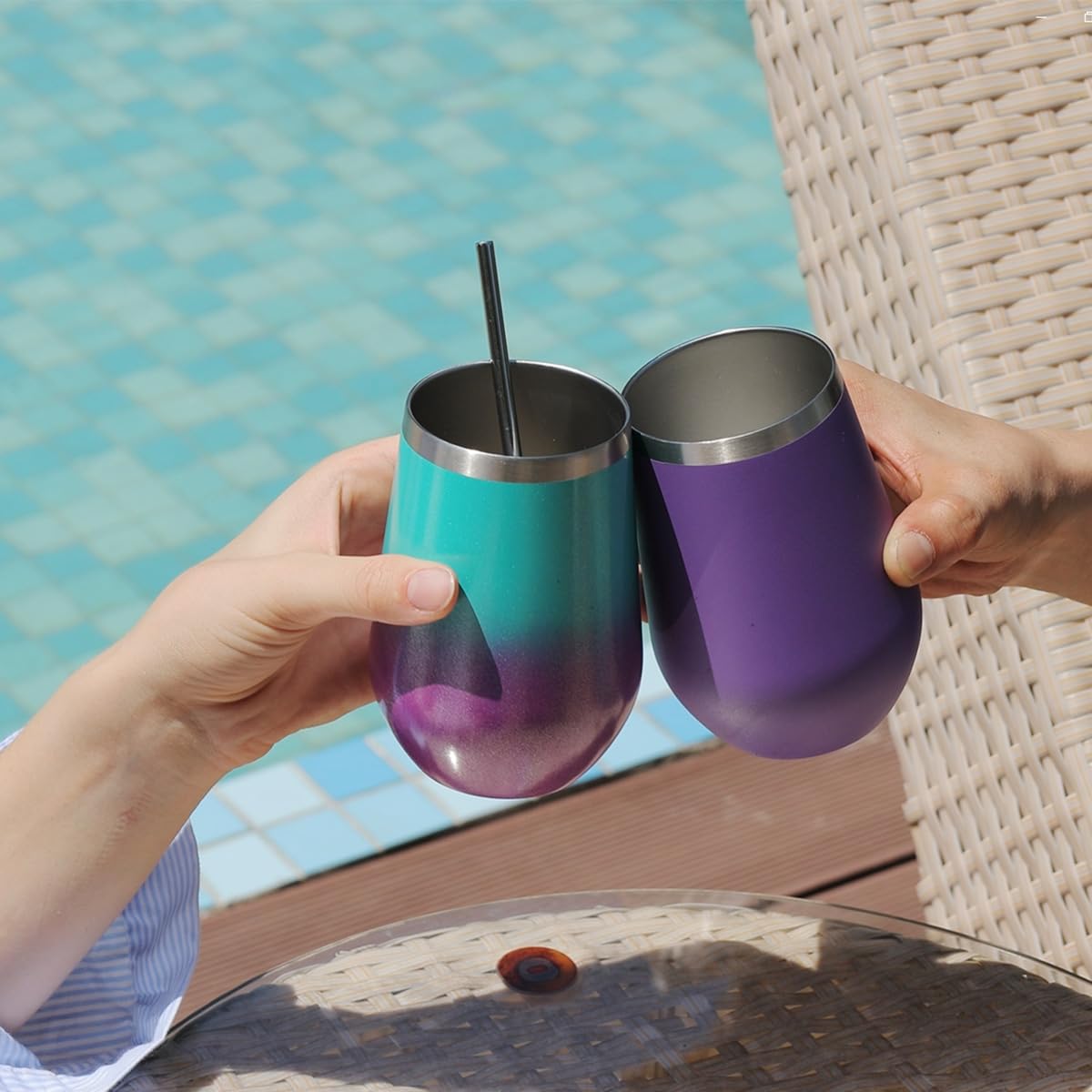 12oz Stainless Steel Wine Tumbler with Lid