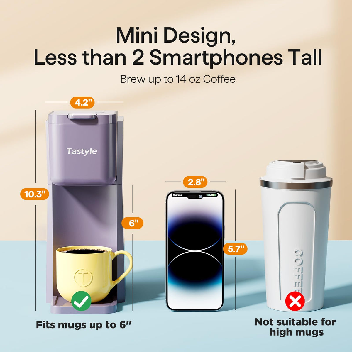 Mini Single Serve Hot and Iced Coffee Maker for K Cup and Ground