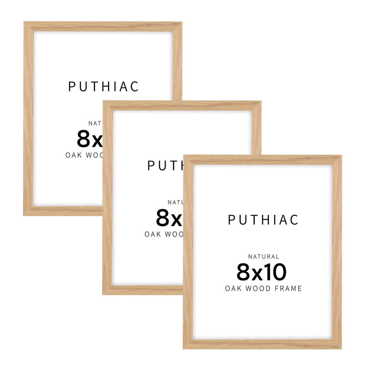 8x10 Solid Oak Wood Picture Frames (3 Count)