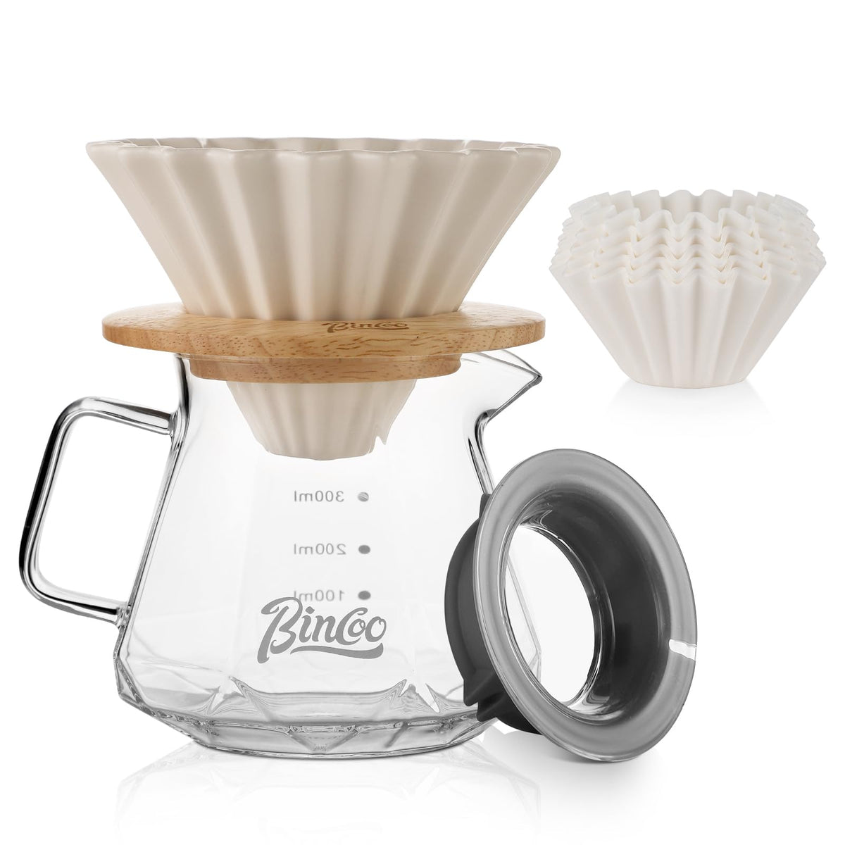 400ML Pour Over Coffee Maker Set with Filter Paper