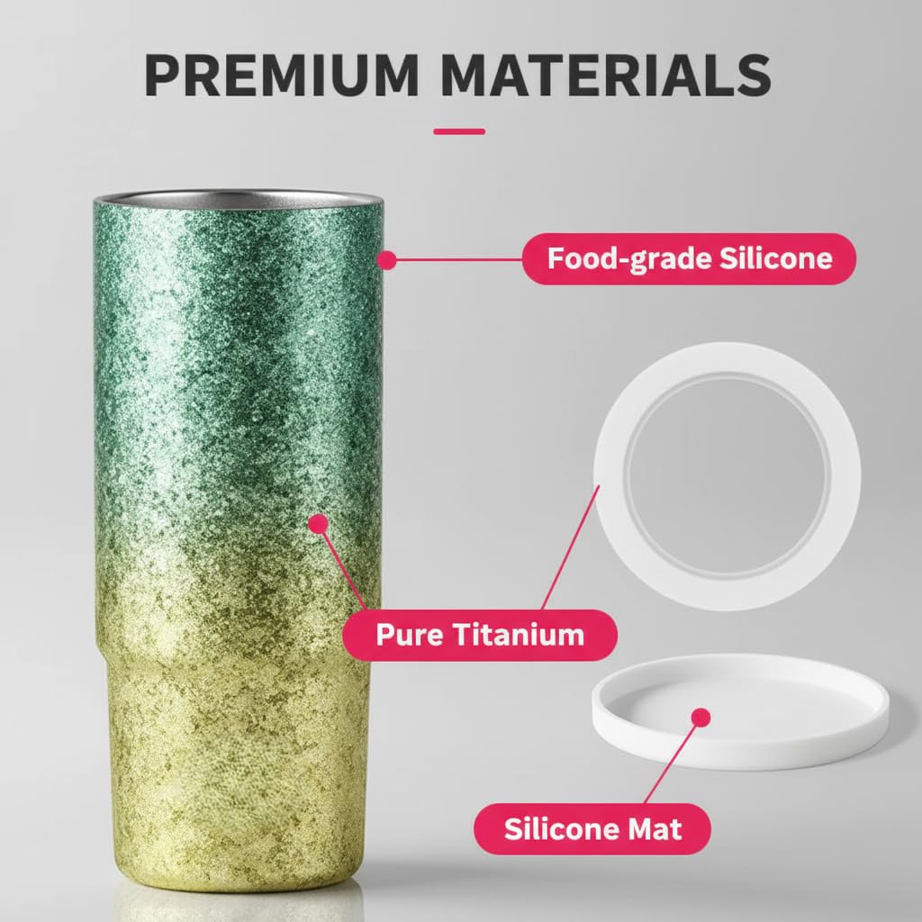 30oz 880ml Titanium Tumbler with straw lid & tea infuser