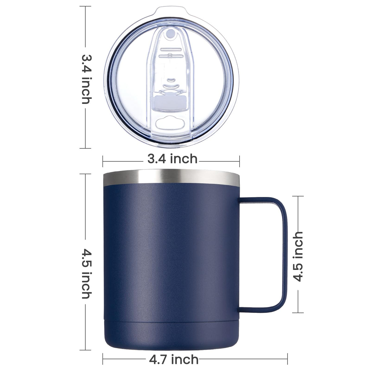 12oz Coffee Mug With Handle and Sliding Lid