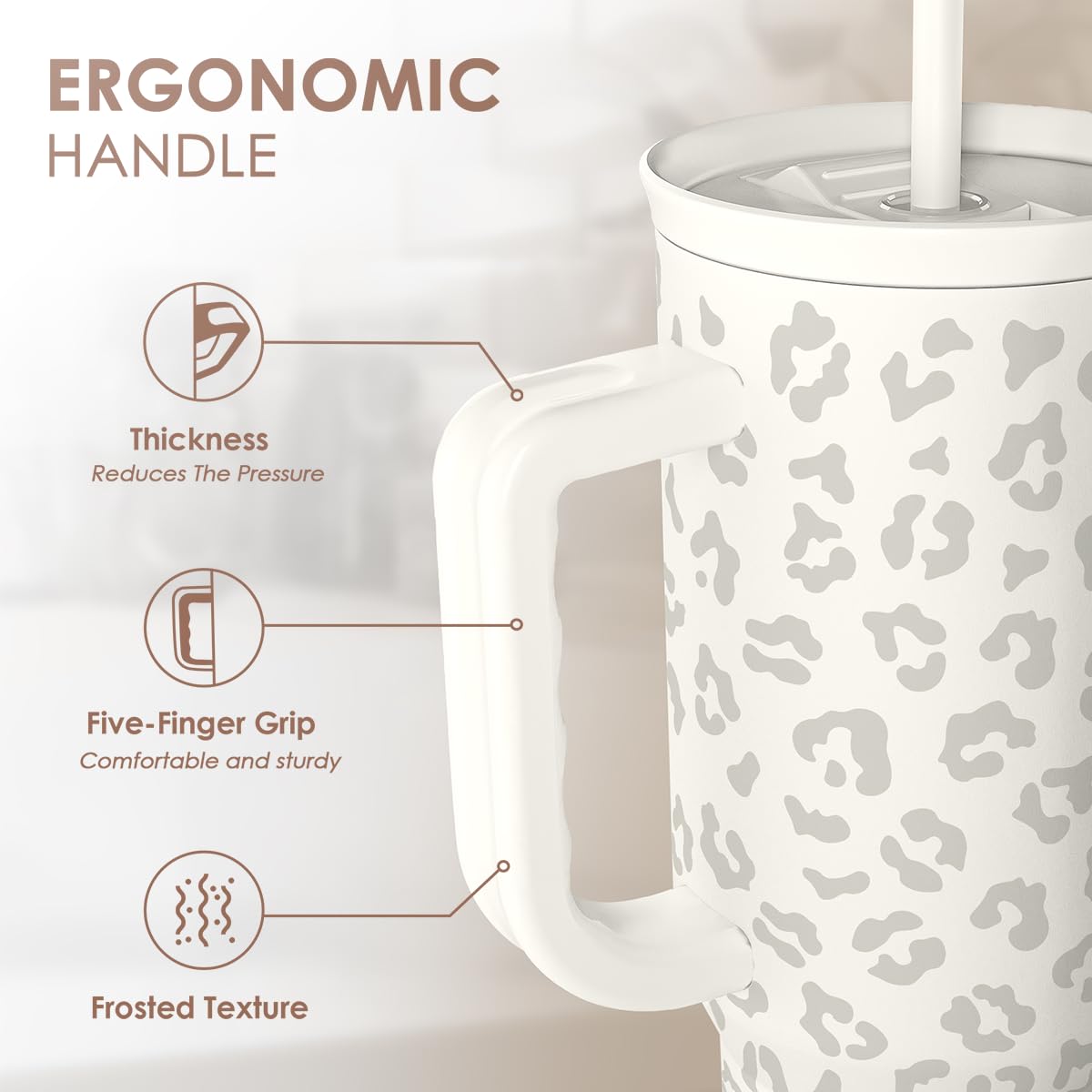 Leopard Tumbler with Handle