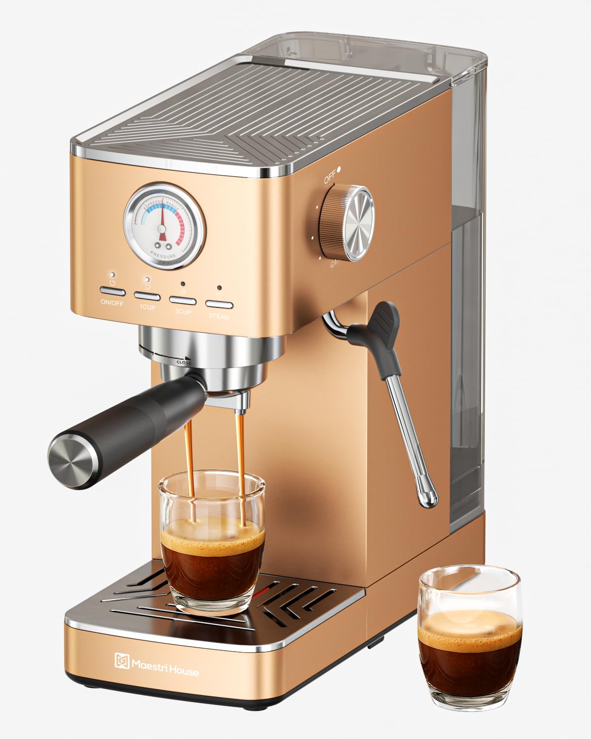 Slim Espresso Machine with Milk Frother