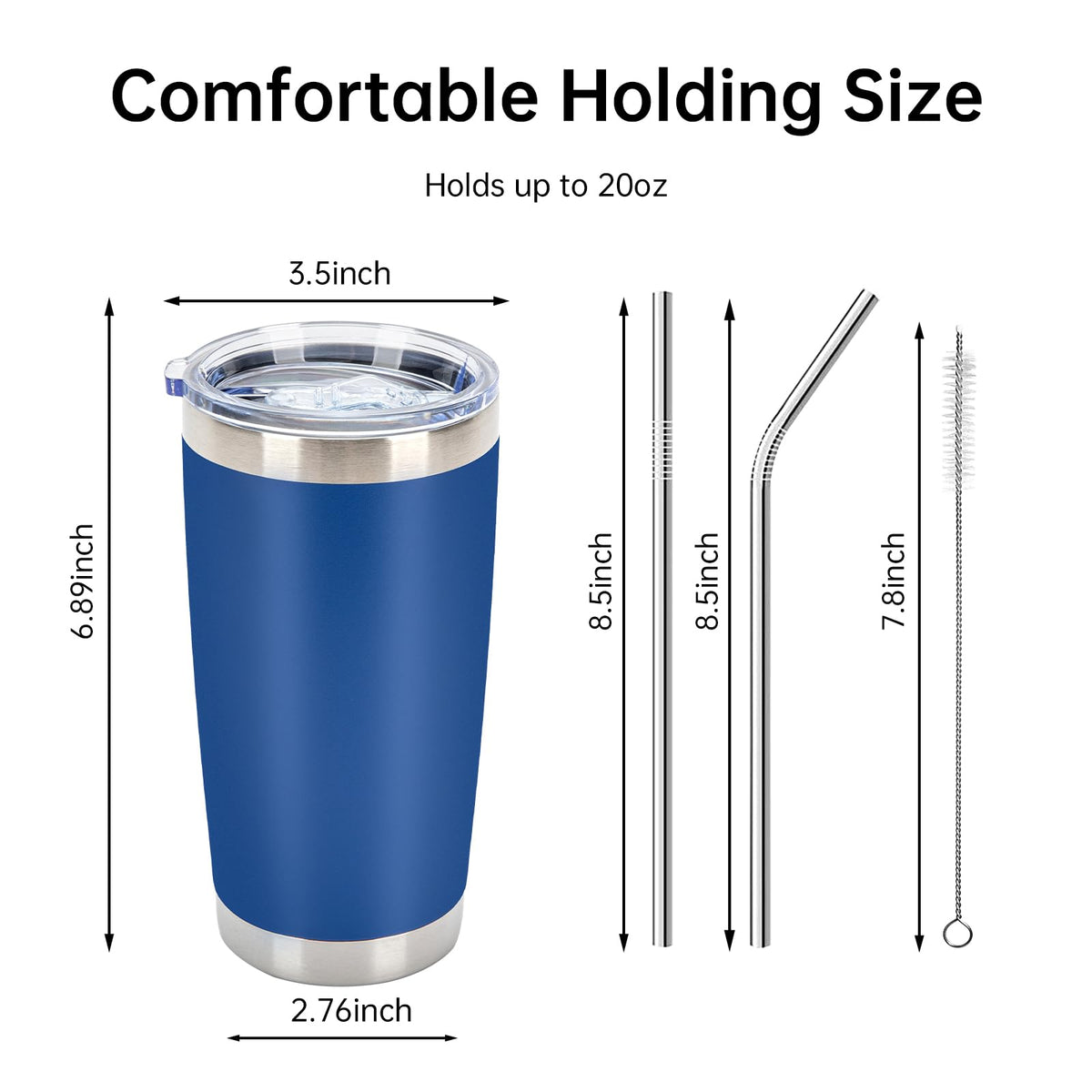 32 Pack 20oz Stainless Steel Insulated Bulk Tumblers with Lid&Straw (32 Count)