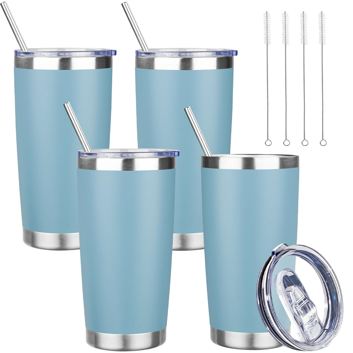 20 oz Tumbler with Lids and Straws (4 Count)