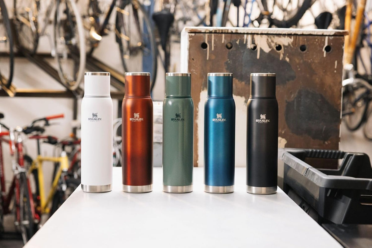 Adventure-To-Go Vacuum Bottle 1.1 qt | Wide Mouth with Leakproof Cup Lid | Keep Drinks Hot or Cold | Packable for Travel | Insulated Stainless Steel Thermal Bottle | BPA-Free | Frost
