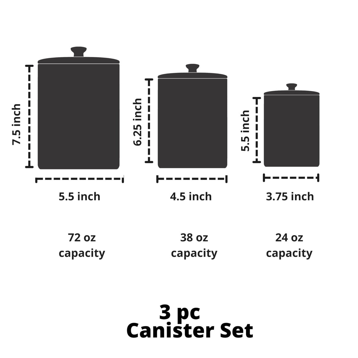Marble Ceramic Kitchen Canister Set (3 Count)