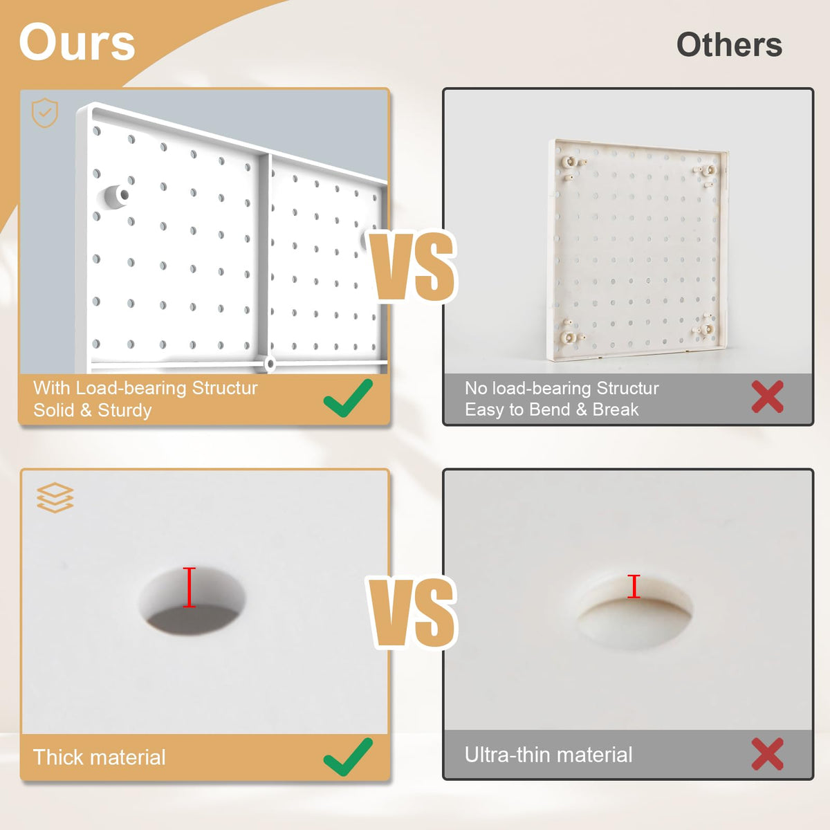 Plastic Pegboard Wall Organizer Kit (4 Count)