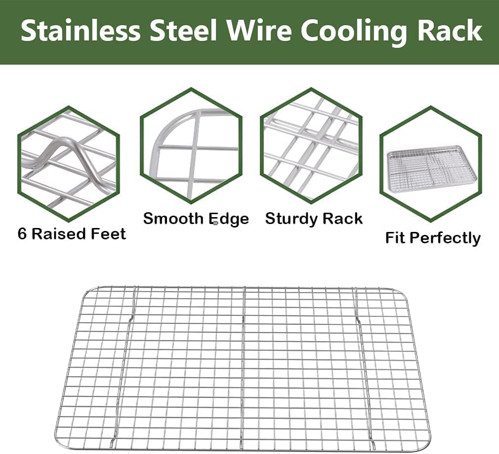 Half Baking Sheet Pan Cooling Rack Set
