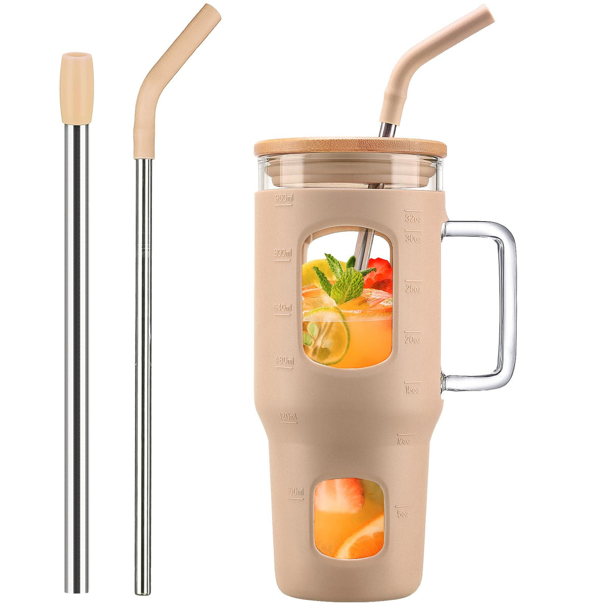 Glass Tumbler with Lid