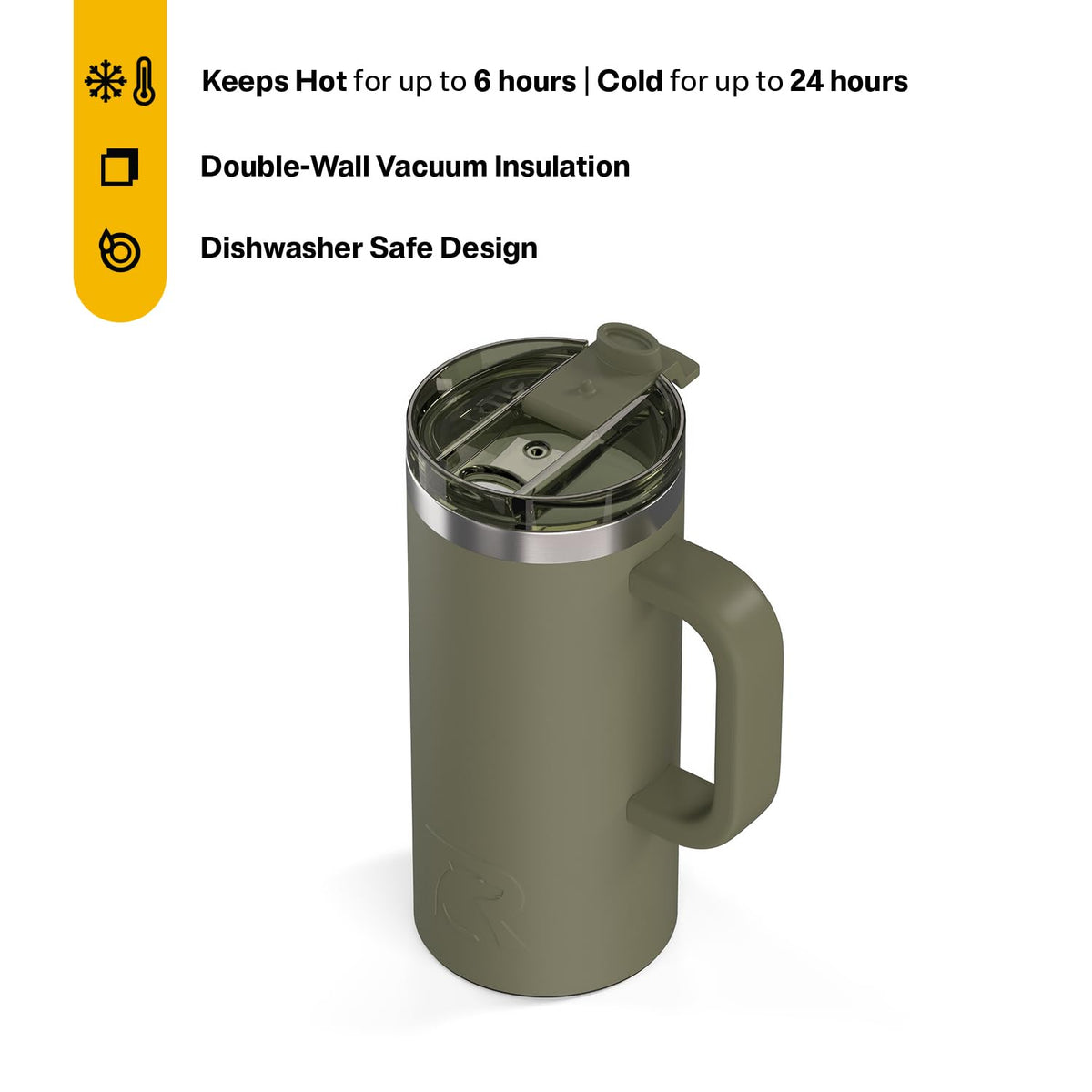 16oz Road Trip Travel Mug with Lid and Handle