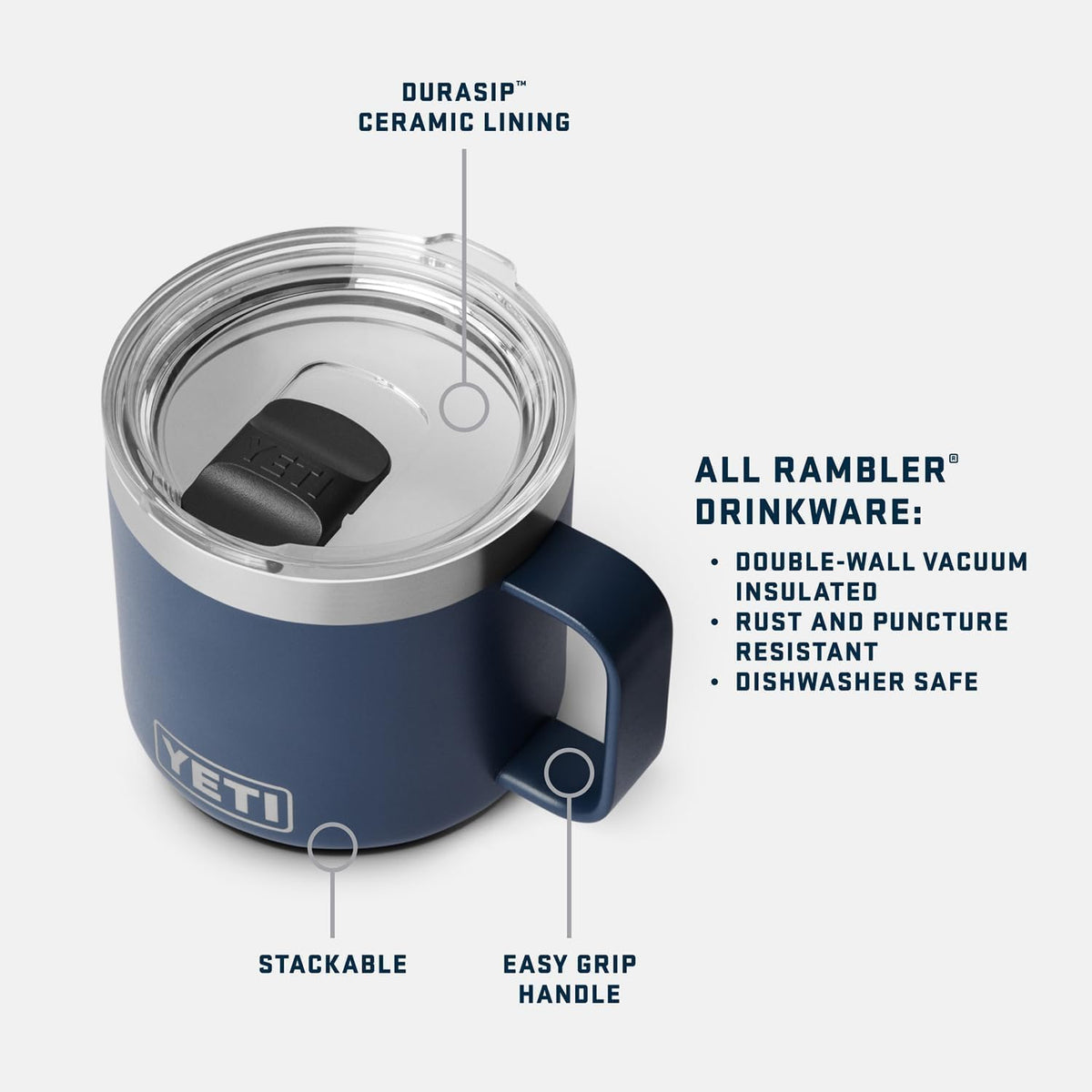 Rambler 14 oz Ceramic Lined Stackable Mug