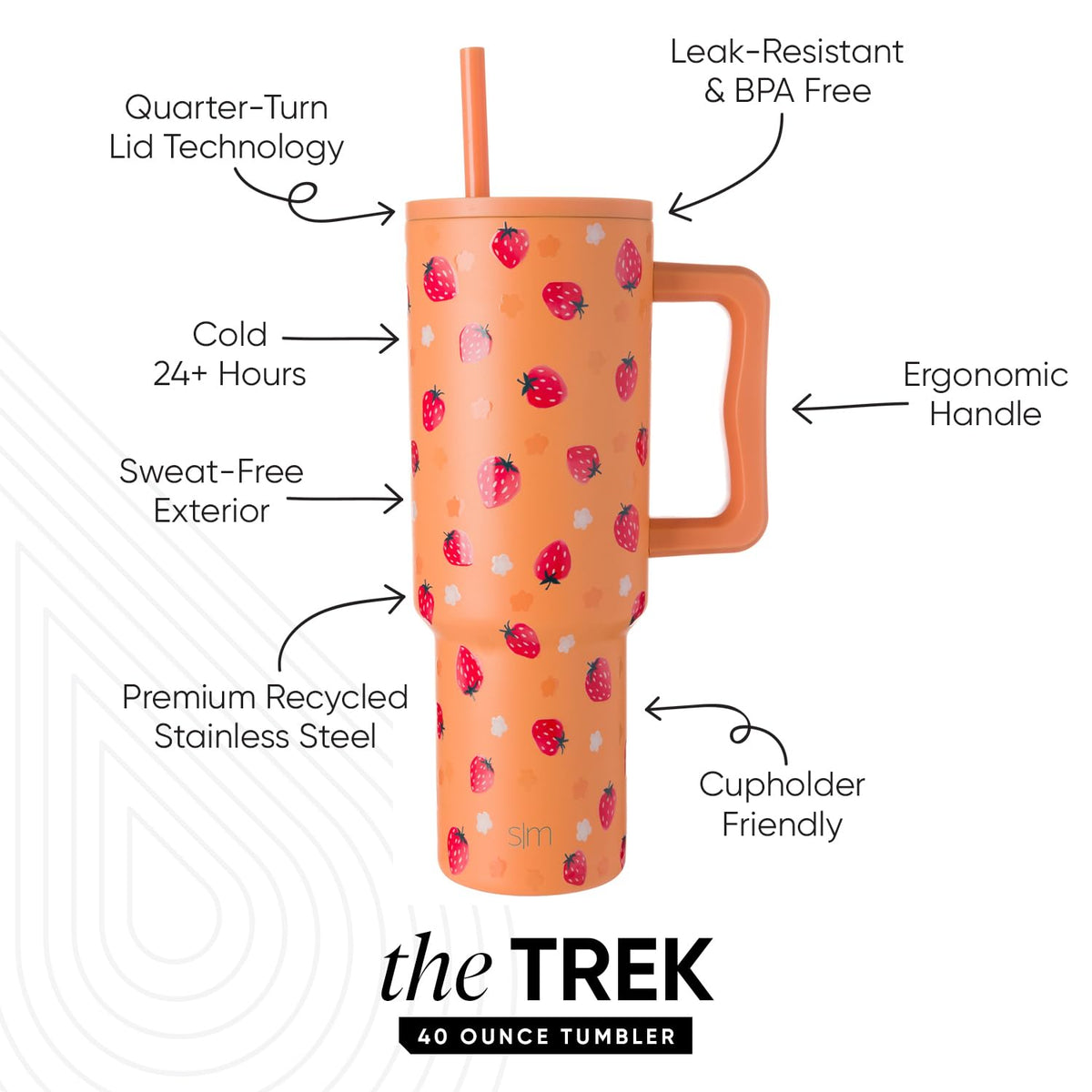 Tumbler with Handle and Straw