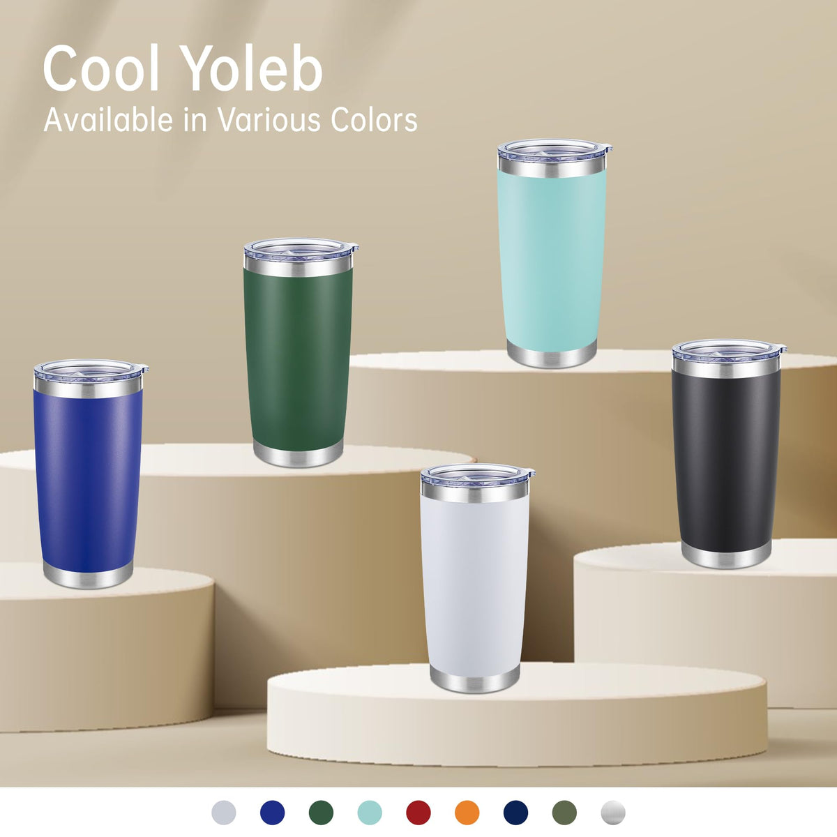 20 oz Tumblers Bulk Stainless Steel Tumbler with Lid (12 Count)