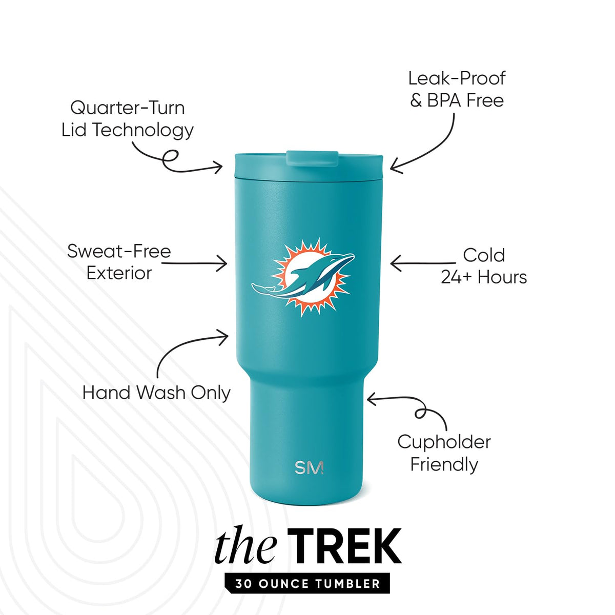 Miami Dolphins Tumbler with Flip Lid