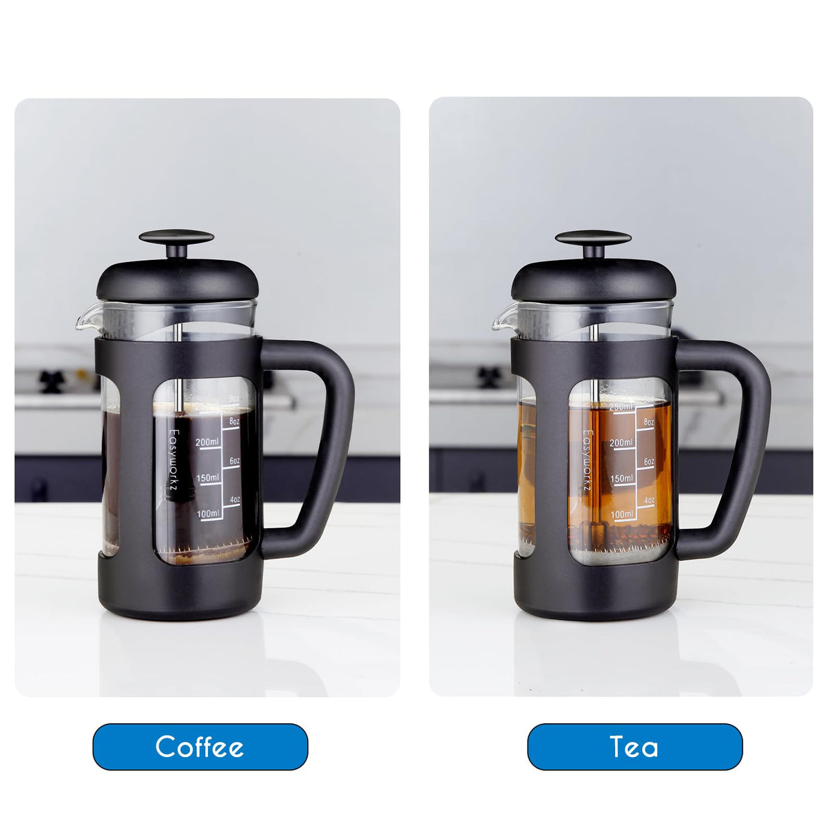 French Press 12 oz Coffee Tea Maker with Borosilicate Glass