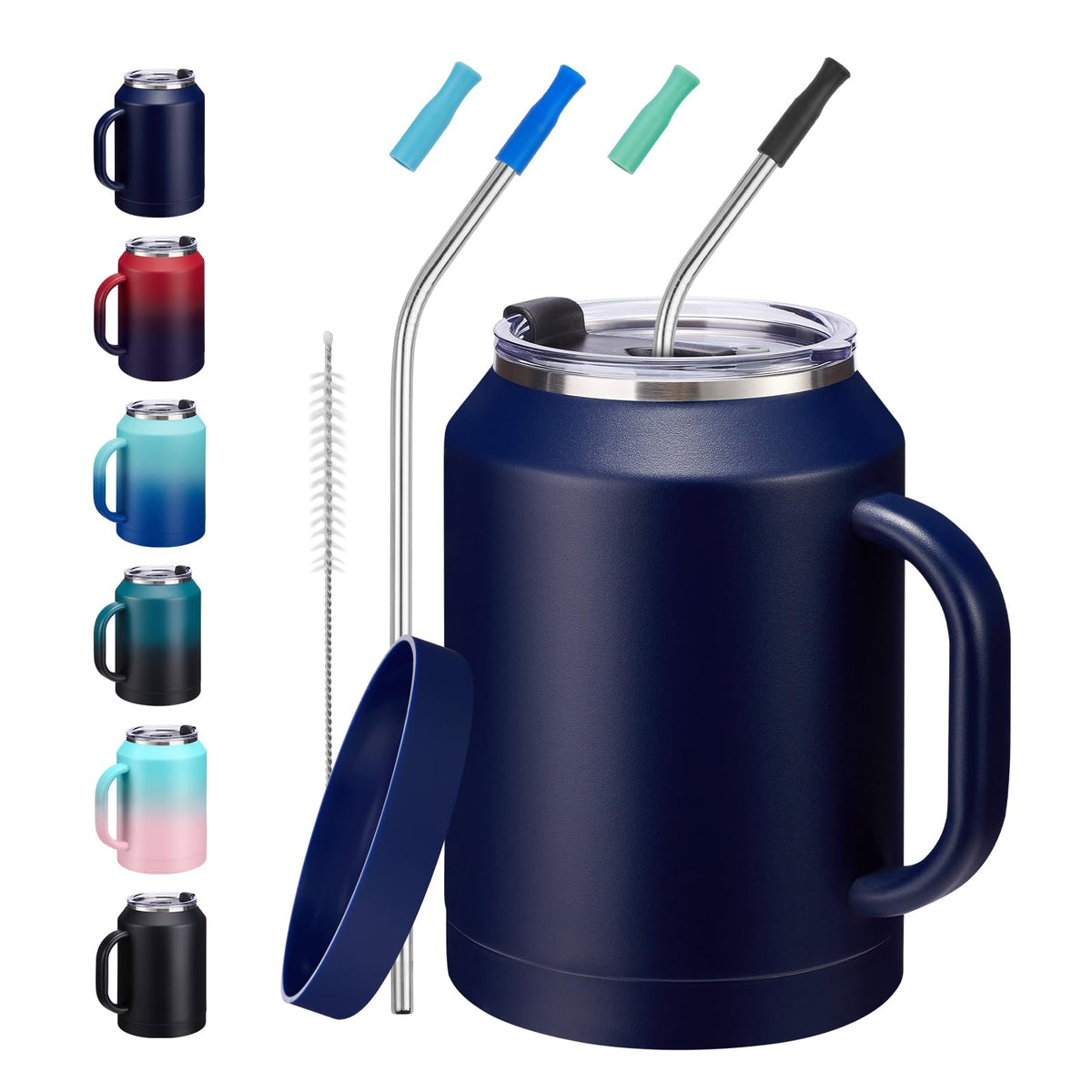50 oz Mug Tumbler with Handle and Straw (11 Count)