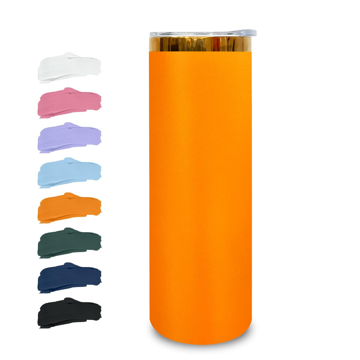 20 oz Skinny Tumbler With Lid and Straw Orange