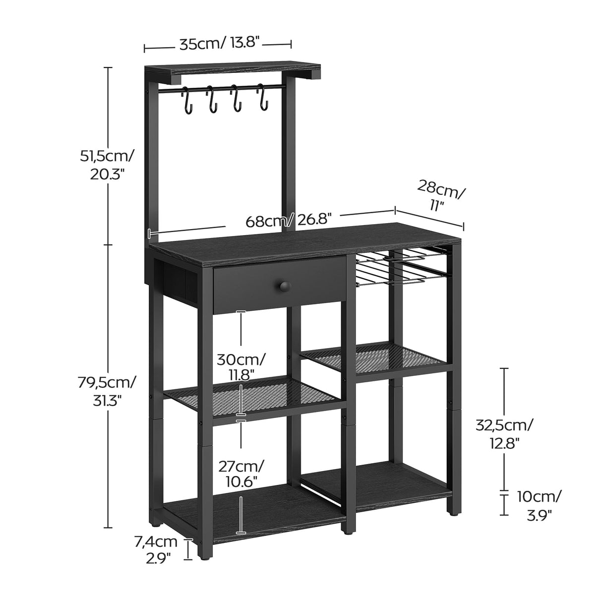 Bakers Rack with Storage