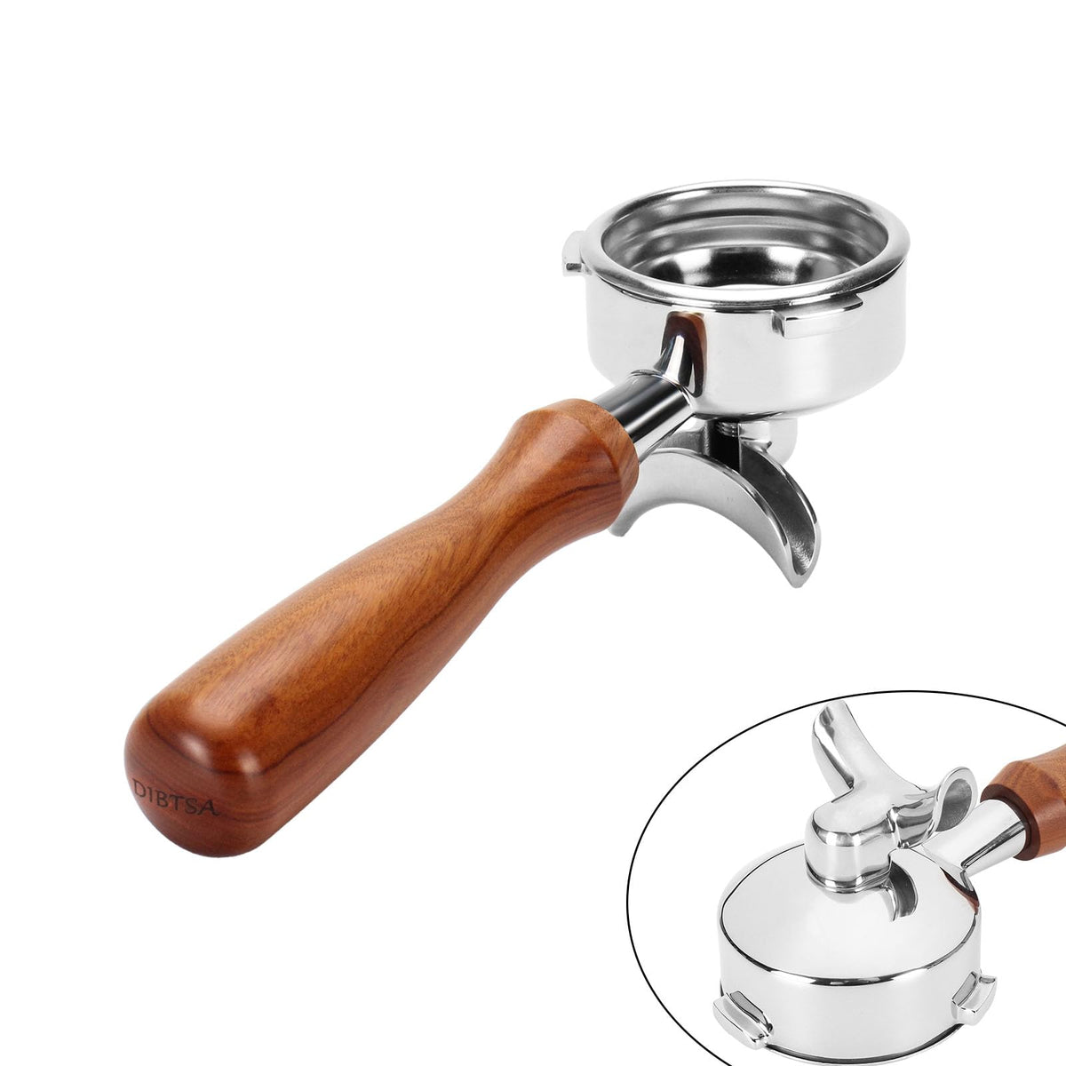 58mm Espresso Portafilter Double Spouts 3 Ears Compatible with Barsetto BAE01