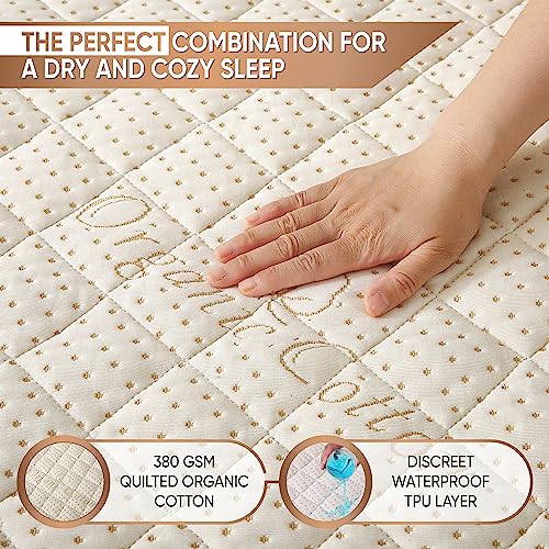 Luxury Quilted Organic Cotton Mattress Protector Calif King Size