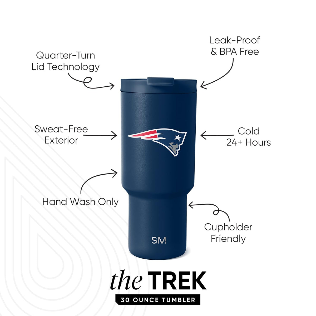 New England Patriots Tumbler with Flip Lid