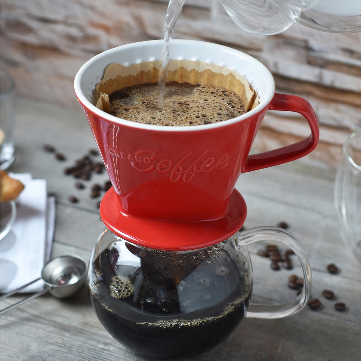 XXL Porcelain Coffee Dripper Red