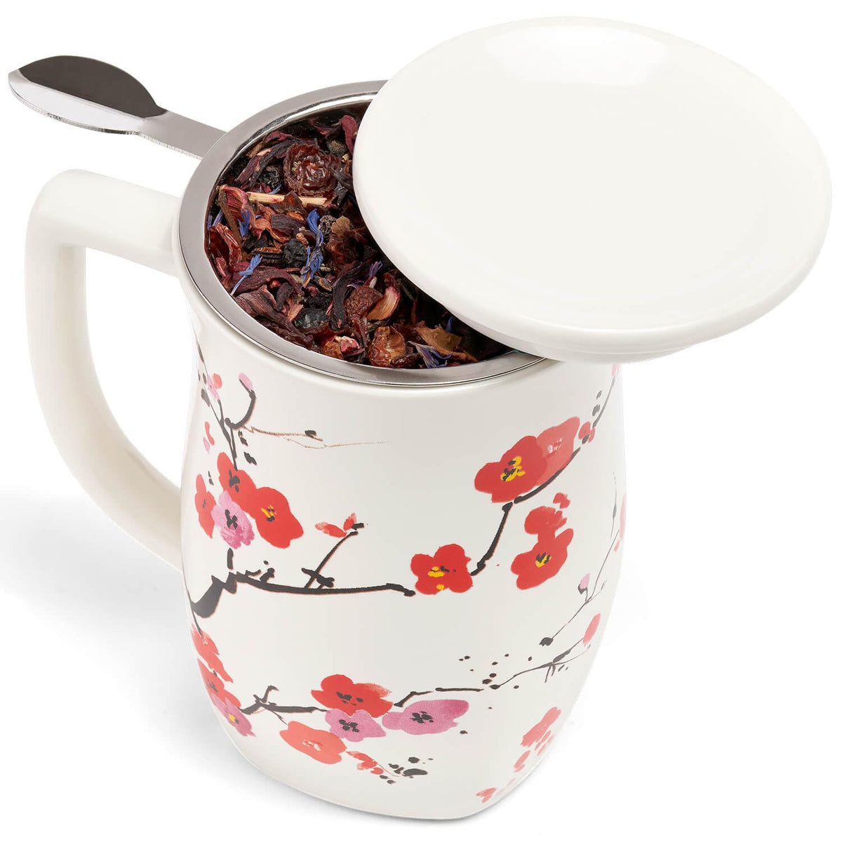 Ceramic Fiore Tea Cup with Infuser