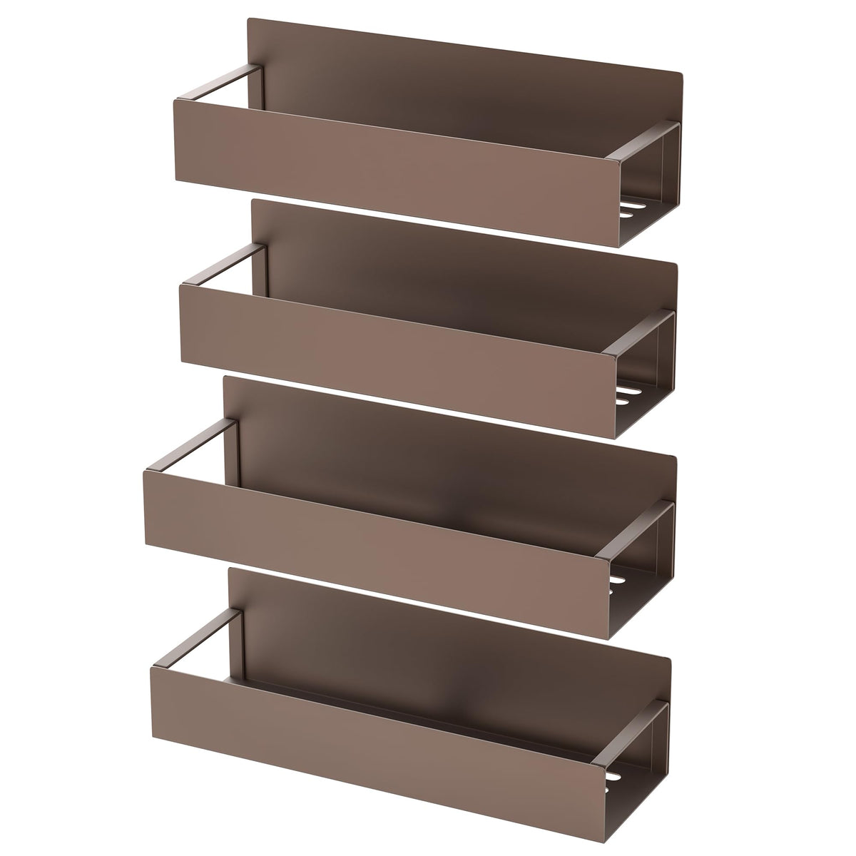 Metal Magnetic Spice Rack for Refrigerator Bronze (4 Count)
