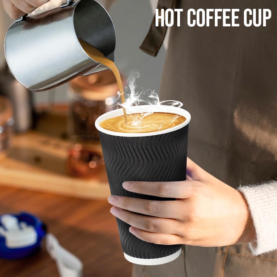500 Pack 16 oz Coffee Cups with Lids Disposable To Go Paper Cups (500 Count)
