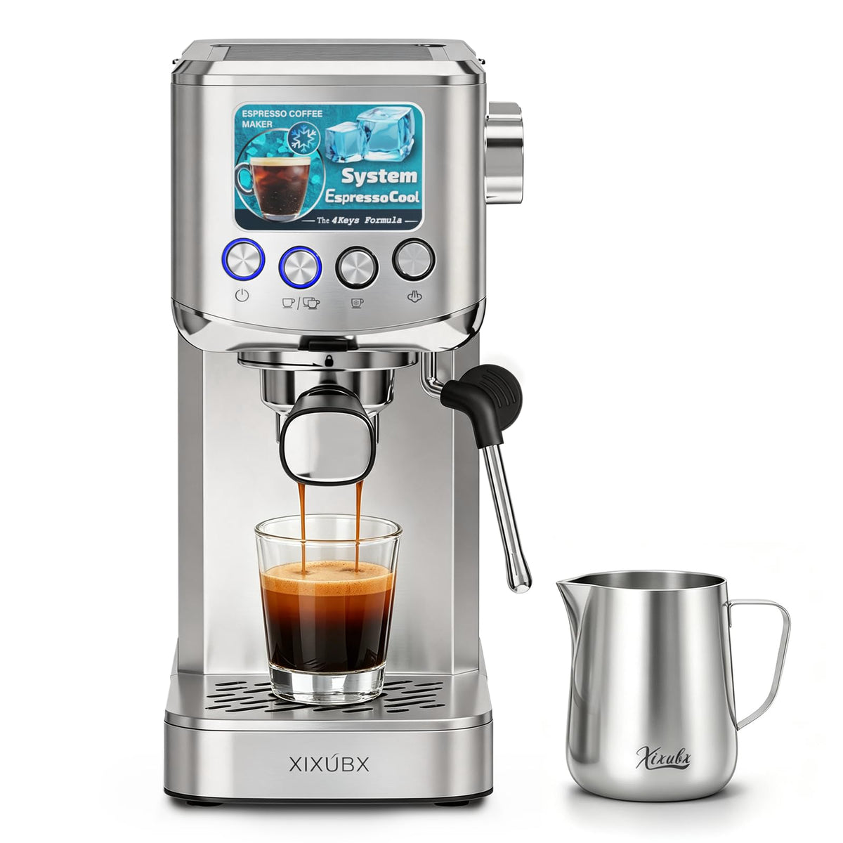 Cold Brew Espresso Maker with Milk Frother for Cappuccino & Latte