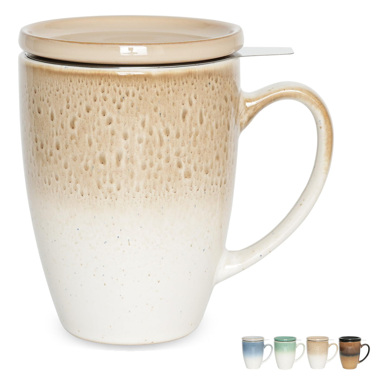 Ceramic Tea Cup with Infuser and Lid
