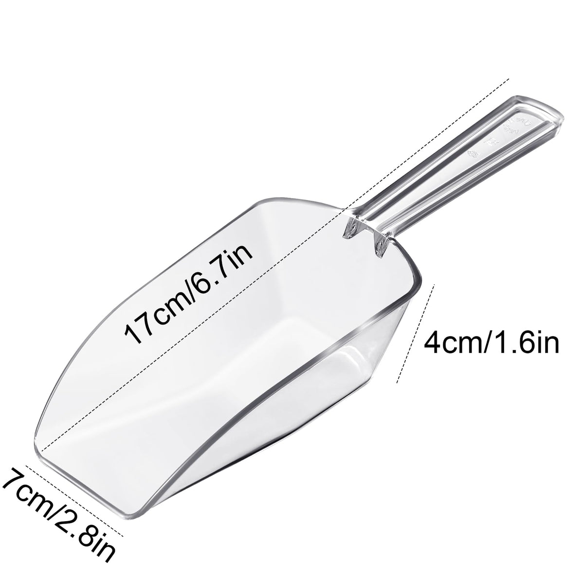 24 Pcs 6.5" Clear Plastic Scoops Bulk Multi Purpose (24 Count)