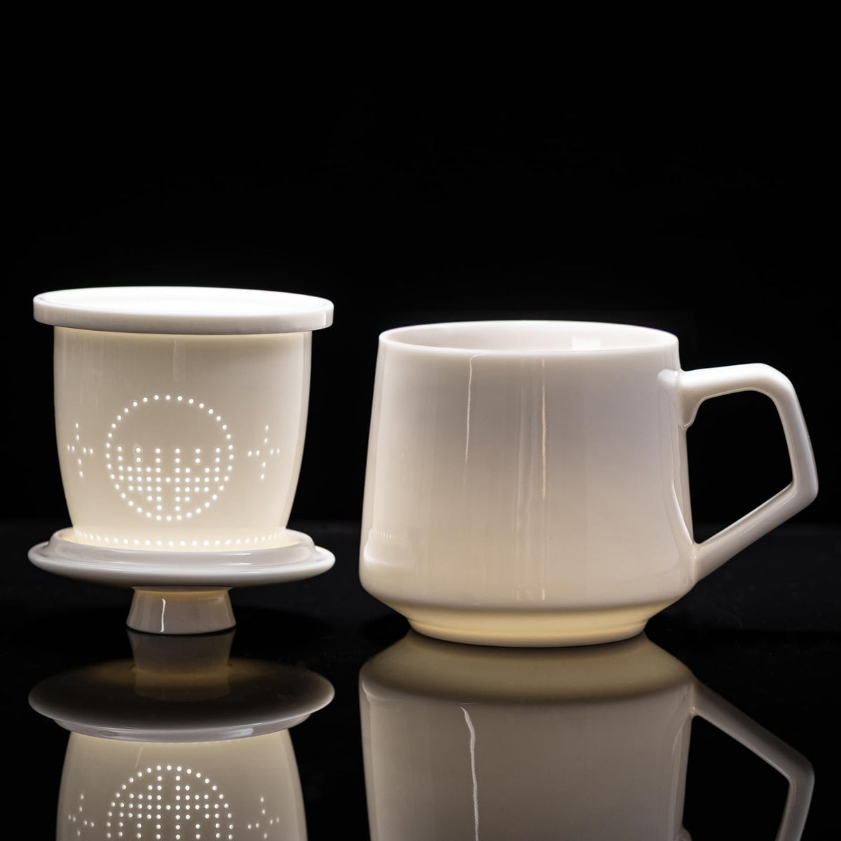Ceramic Tea Mug with Infuser & Lid