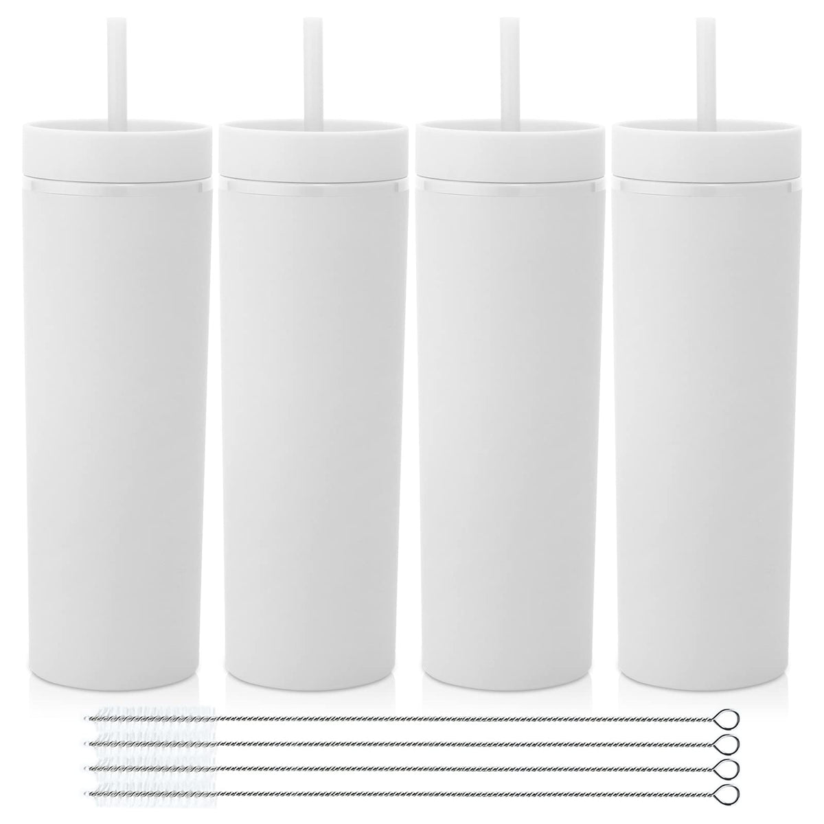 20oz Plastic Skinny Tumblers Bulk 4 Pack (4 Count)