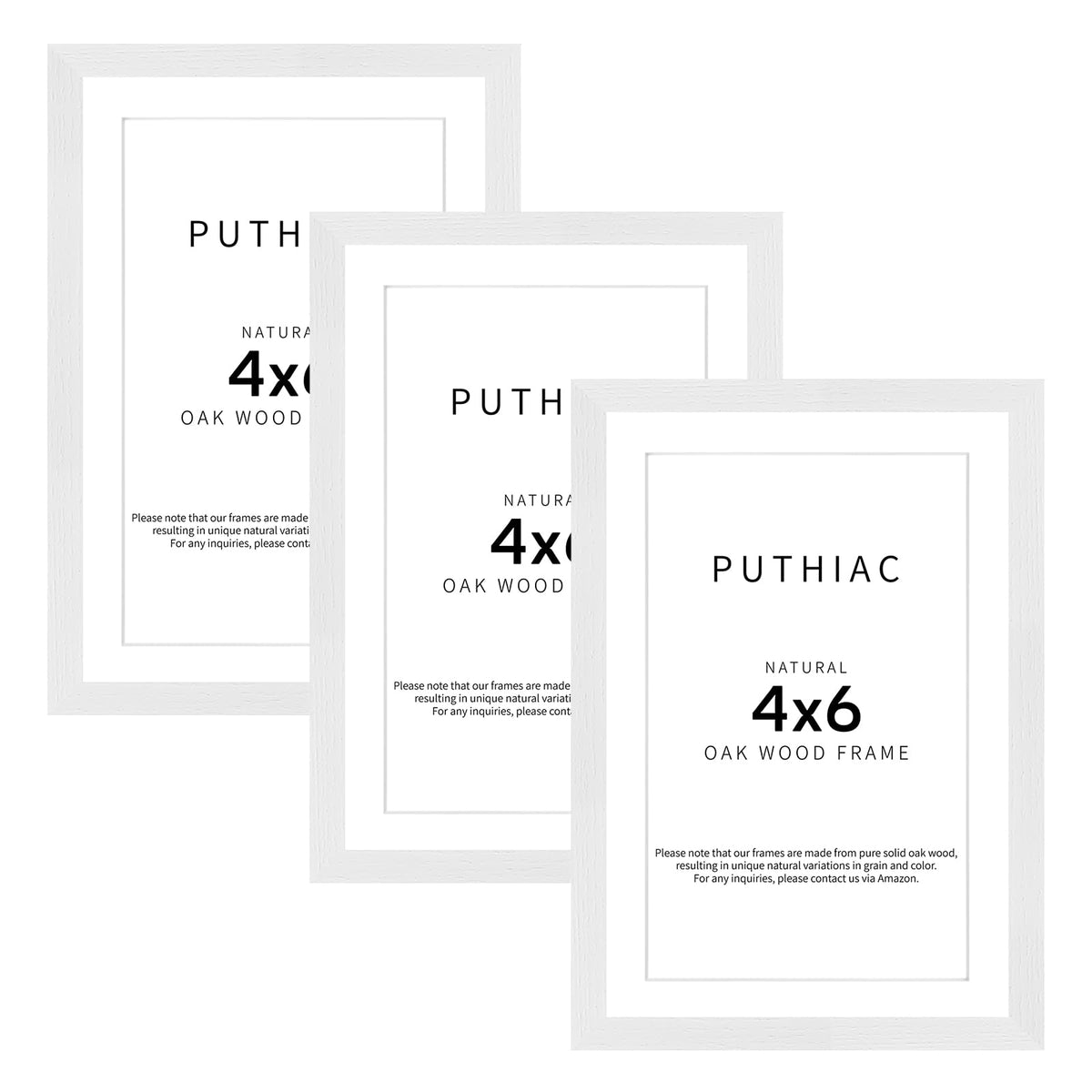 4x6 Solid Oak Wood Picture Frames (3 Count)