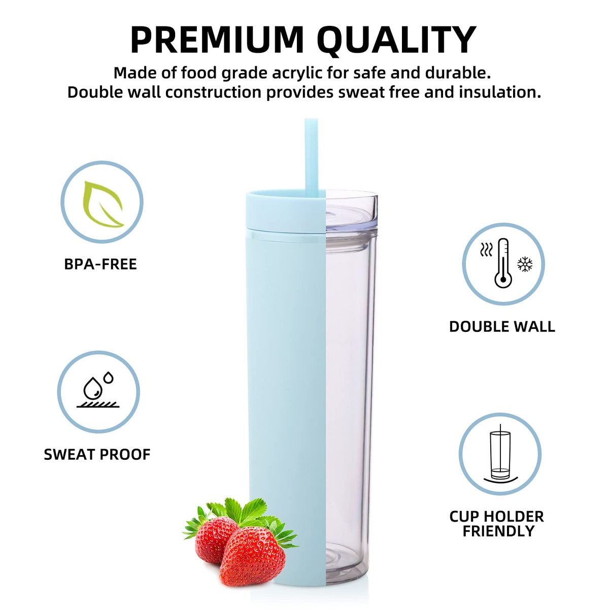 20oz Plastic Skinny Tumbler