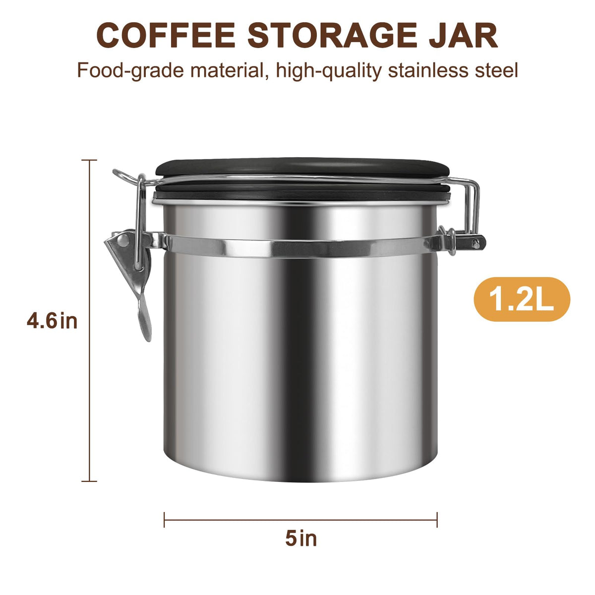 1.2L Airtight Vacuum Coffee Canister (14.4 Ounce)