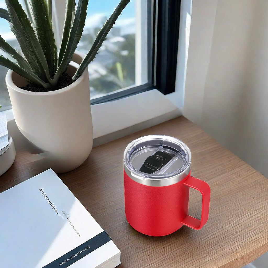 14oz Insulated Stainless Steel Coffee Mug with Lid Bulk 8 Pack (8 Count)