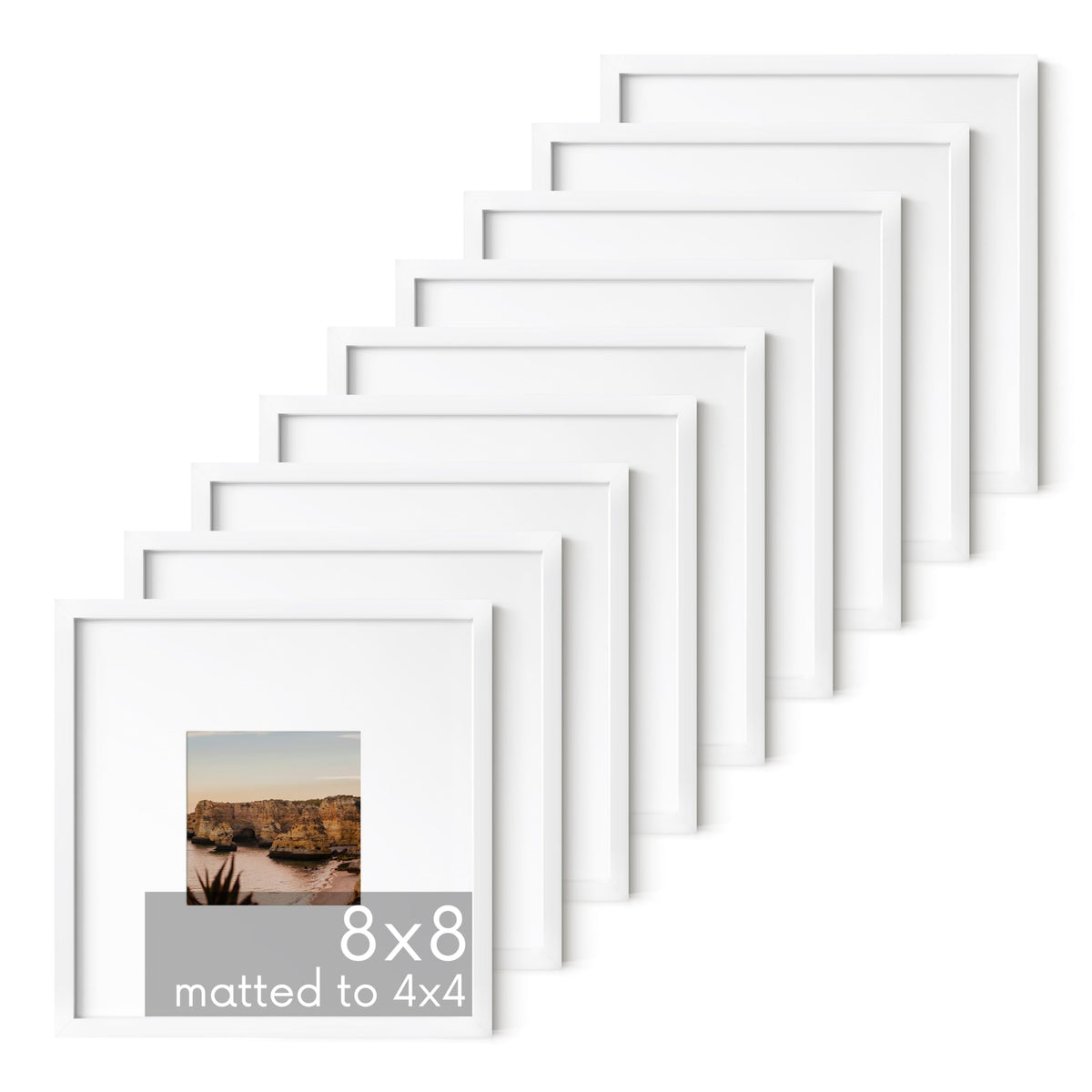 8x8 White Aluminum Frame Set of 9