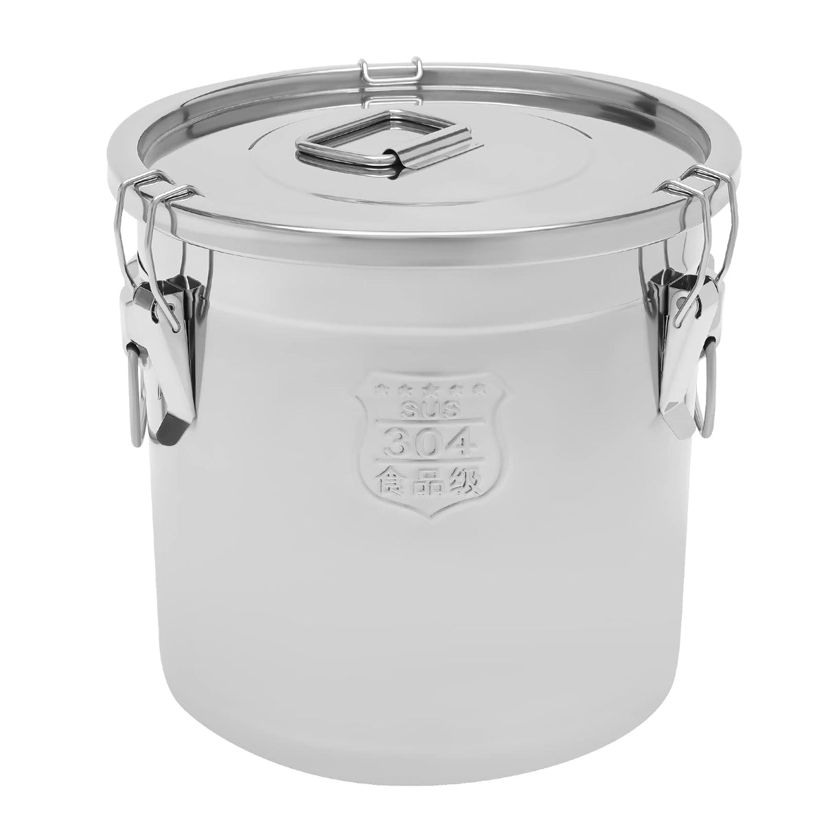5.5Gal 304 Stainless Steel Airtight Container with Lid and Locking Clamp